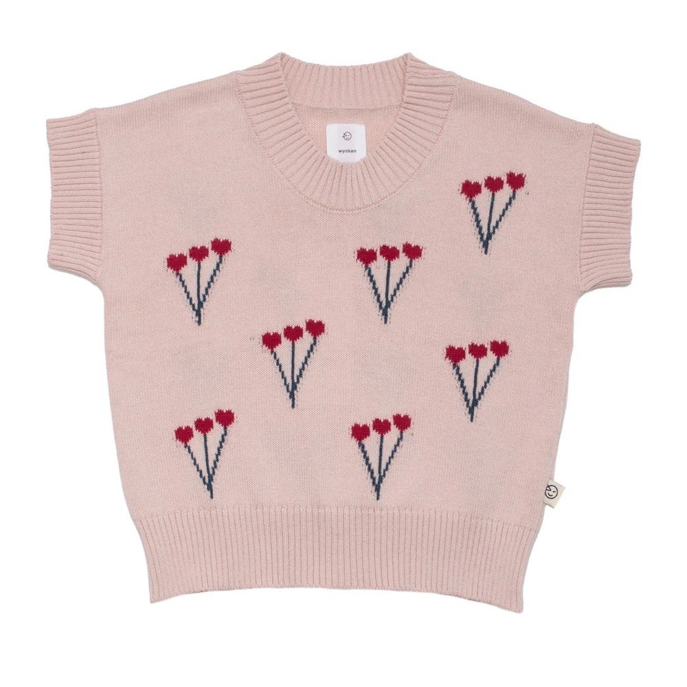 Charming Pink Kids Sweater with Heart Design by boutique designer Wynken